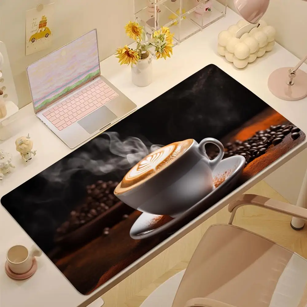 

coffee wallpaper Mouse Pad Tablet mouse Pad Laptop xl desktop mouse pad, cute HD Rainbow Gaming keyboard pad, csgo Player, 90x40