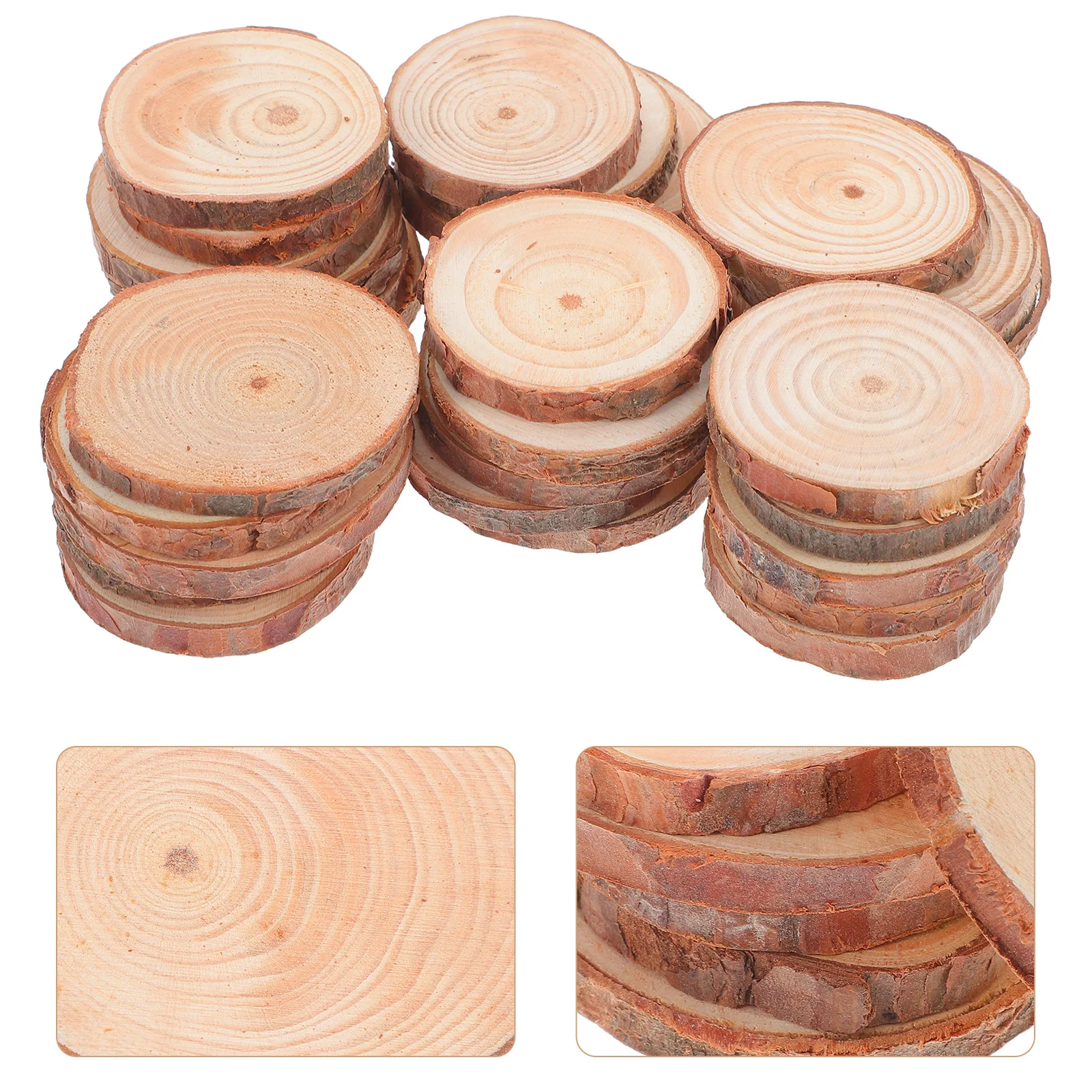 

30Pcs Wooden Slices for DIY Projects Unfinished Natural Rounds Crafting Decorative Pieces Table Centerpieces Wall Art Supplies