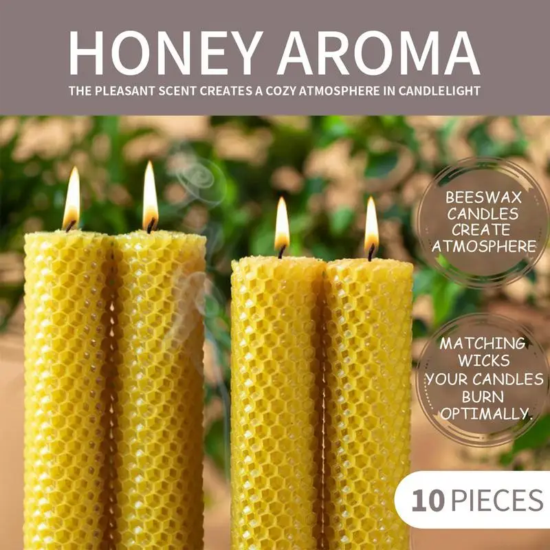 キャンドルを作るための天然蜜蝋,10個,ユニークなワックスと蜂のデザイン