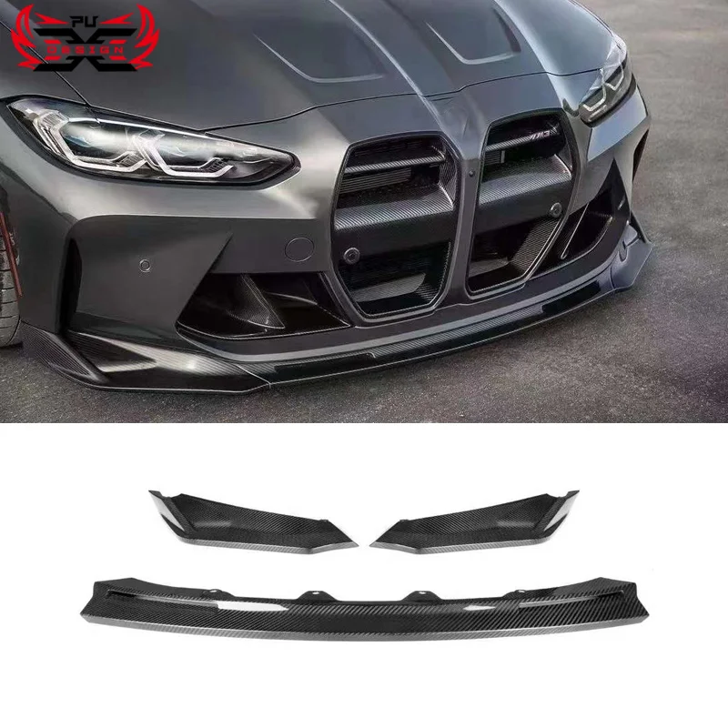 High Quality Carbon Fiber Front Lip V Style For Bmws G80 G82 M3 M4 Front Bumper Chin Spoiler Carbon Fiber Car Tuning