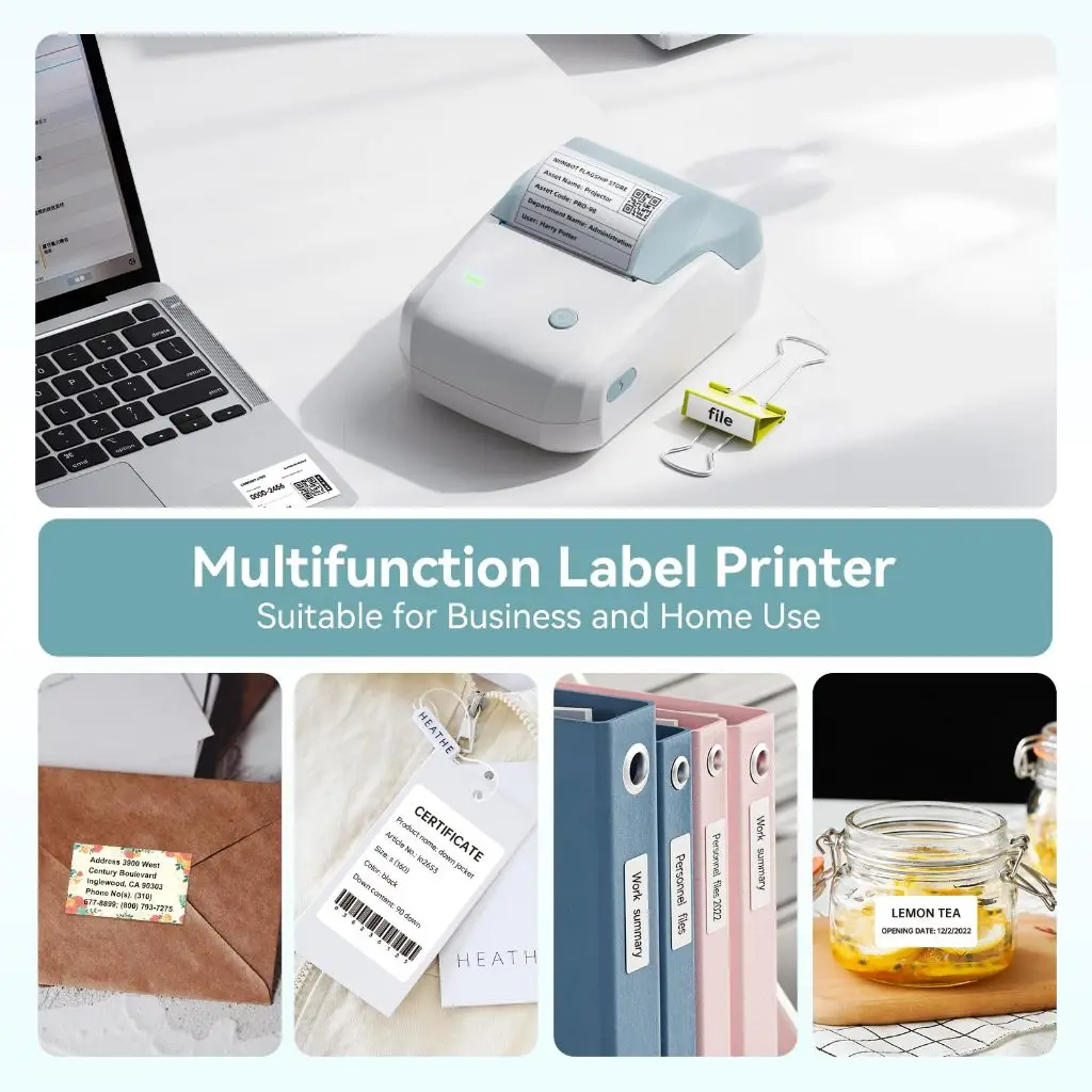 Niimbot B1 Label Printer Gift Roll Portable Handheld Thermal Printer Mini Barcode QR Code Sticker Paper Color Rolls Maker Cable