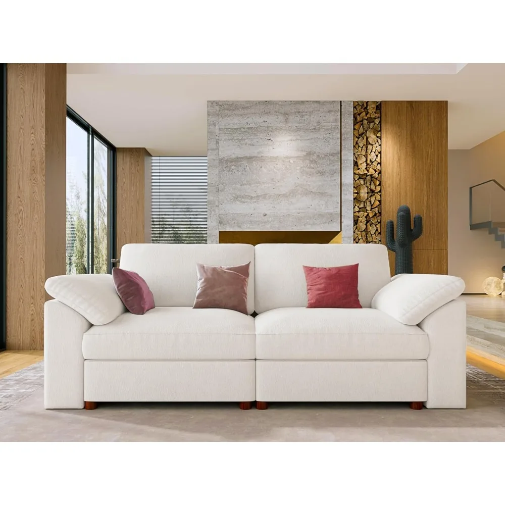 

Modern Loveseat Sofa, Comfty 2 Seat Solid Wood Frame Sofa, FSC Certified Modern Deep Seat Couch, Customized