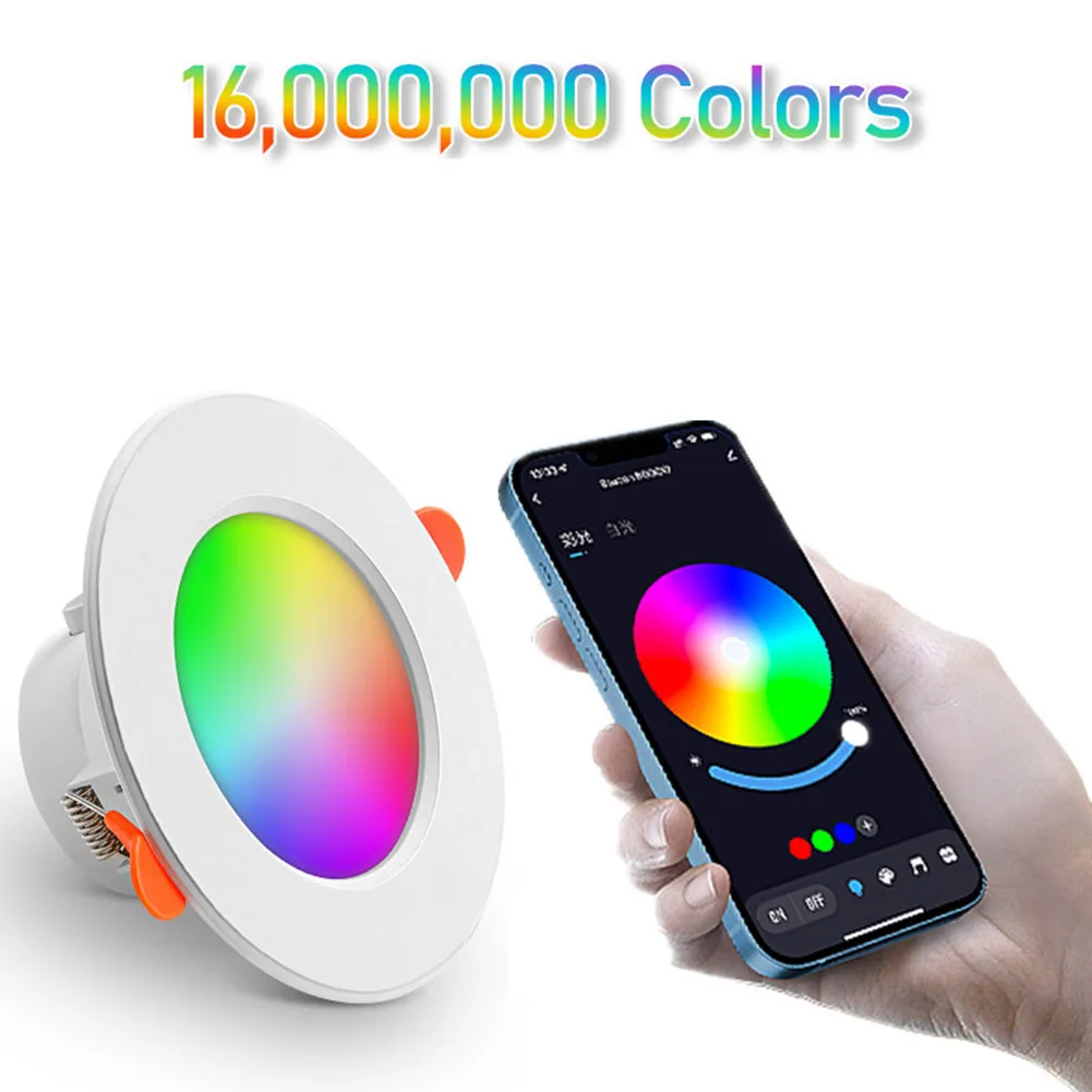 10W LED typu Downlight Bluetooth inteligentna lampa sufitowa RGB zmiana koloru wpuszczana lampa sufitowa sterowanie głosem dla Alexa Google Home