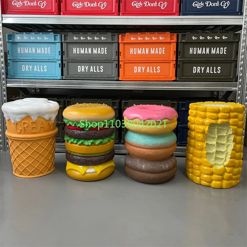 Stool Trend Household Stool Chair Corncob Decoration Internet Celebrity Hamburger Low Stool Decoration