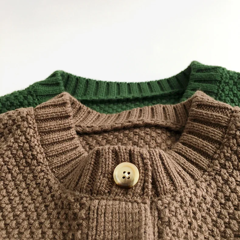 Autumn New Children Long Sleeve Sweater Coat Baby Boys Girls Solid Casual Knitwear Kids Versatile Knitted Cardigan Pocket Jacket