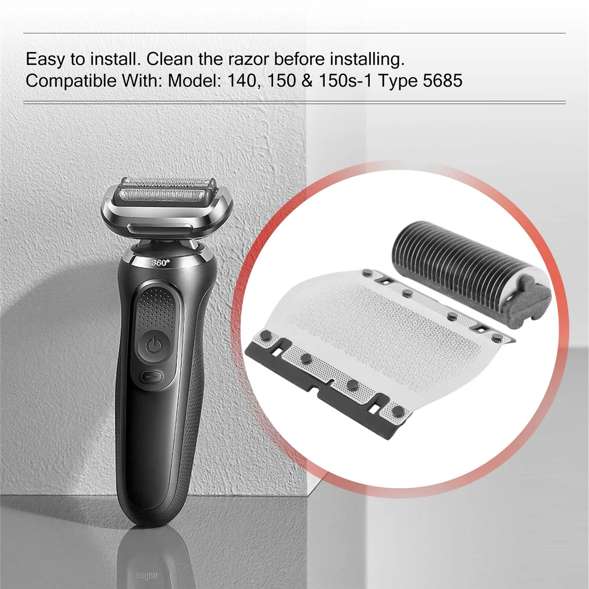 New For Braun Electric Shaver Head Omentum 11B Series 1 110 120 130 140 150 150S-1 130S-1 5684 5685 Knife Net+Shaving Head