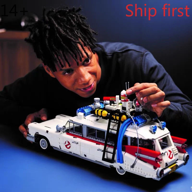

Halloween Building Blocks Ghostbusters Ecto 1 Car Model Set Adult Toy Display Moc Party Favor Gift