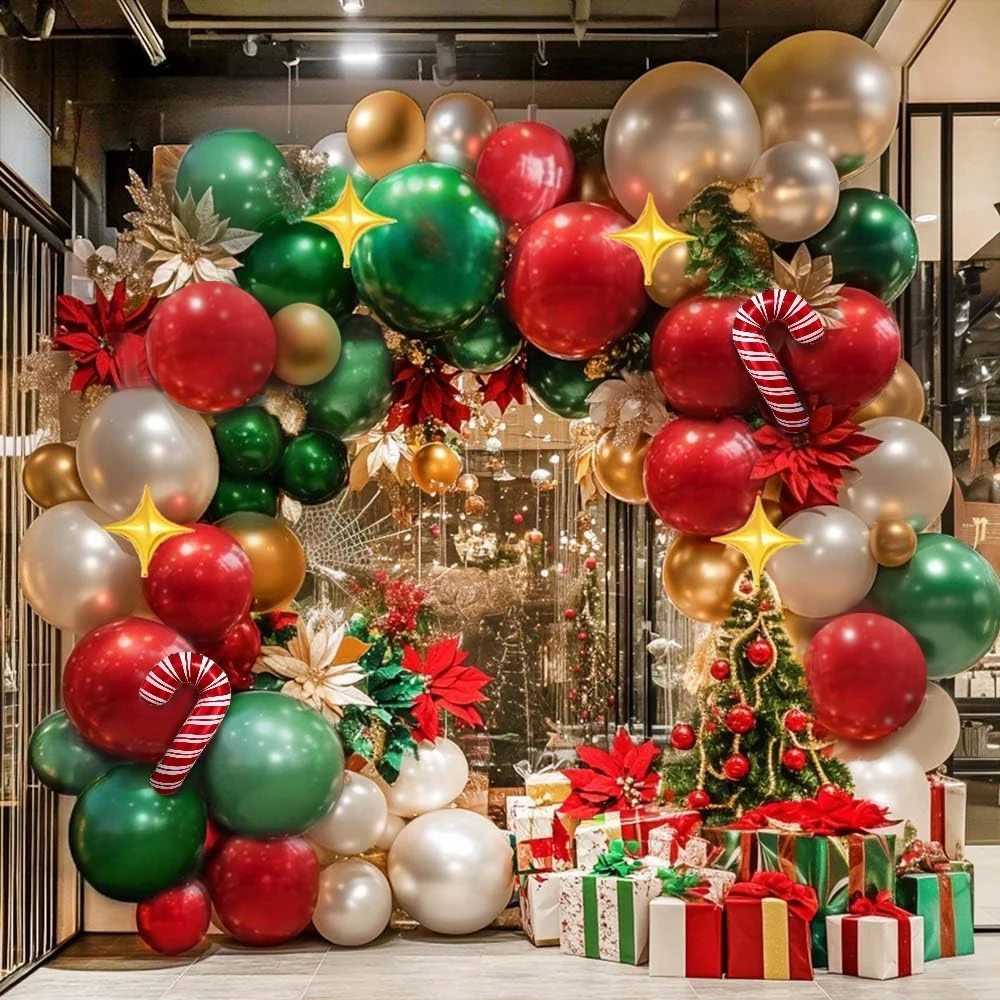 

10 Styles Christmas Balloon Sets Arched Door Openings Flower Garlands Christmas Party Decorations New Year Decorations