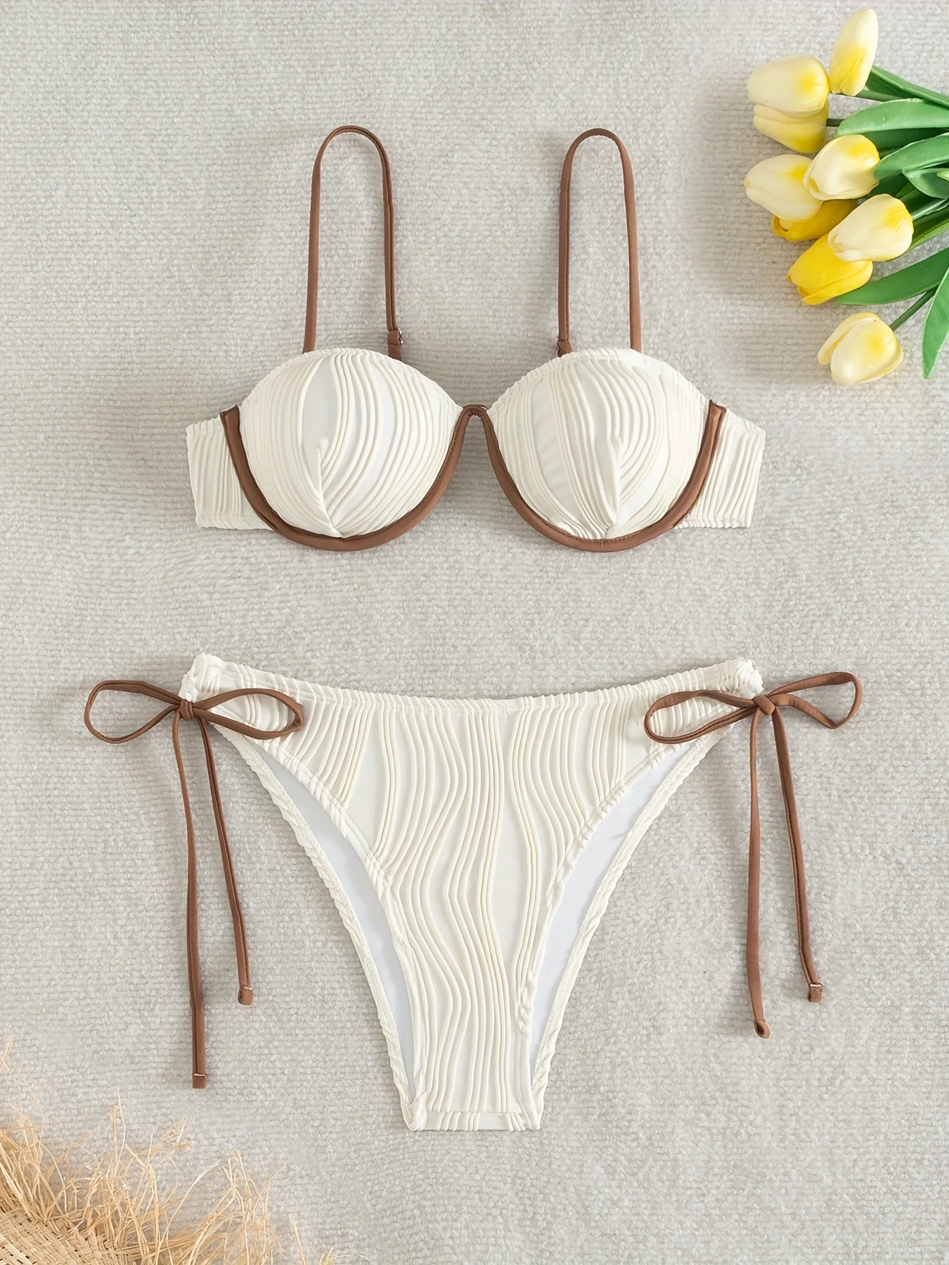 

ZTVitality сексуальное лоскутное бикини на косточках, Новое поступление 2025, бикини с мягким бюстгальтером, бандажный купальник с пуш-ап, женский купальник, пляжная одежда