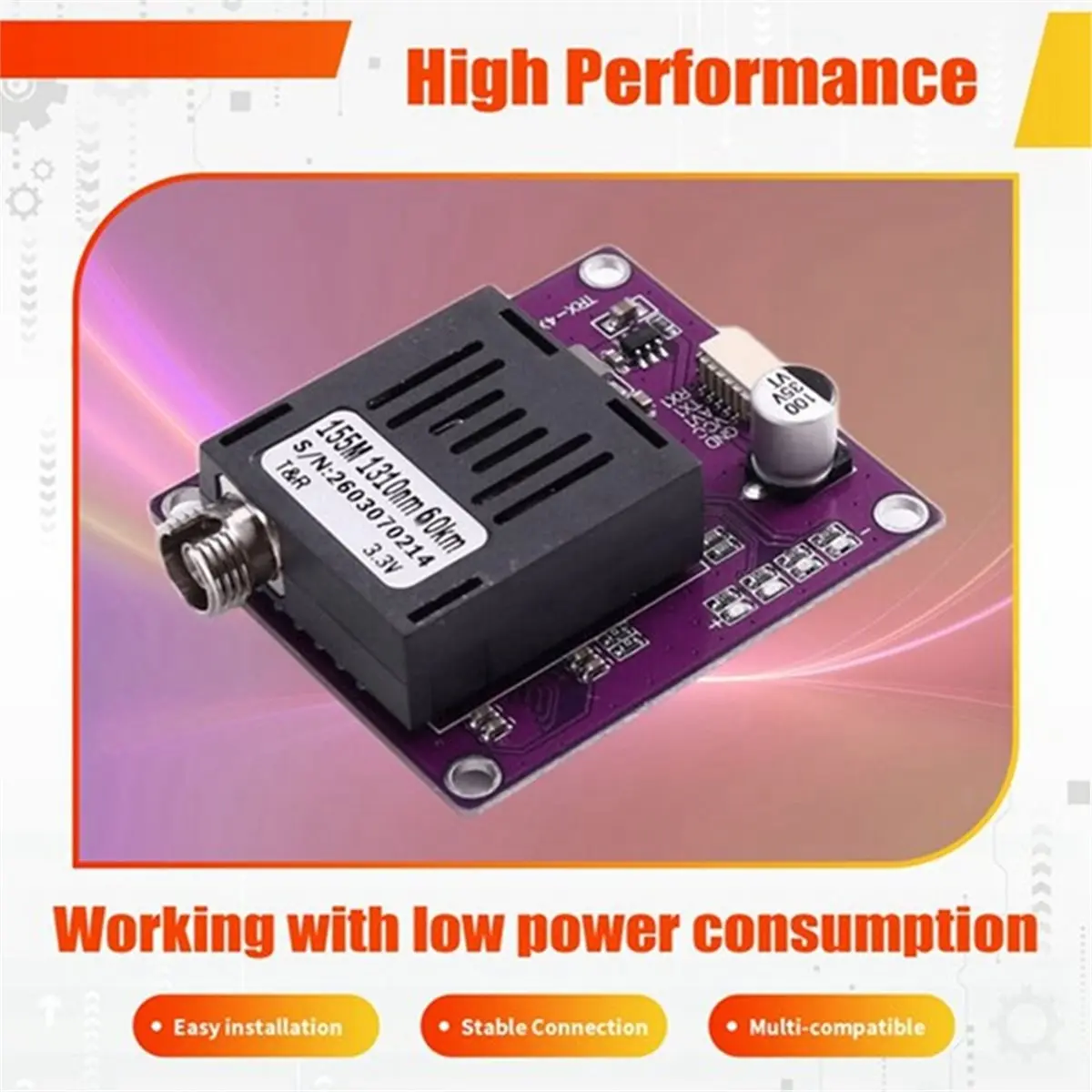 Y1680A*☀▃60KM TTL Optical Transceiver TX+RX Module Drone-Specific Optical Terminal Equipment DC 5.5-26V Fiber Converter