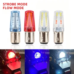 Enquêter de freinage clignotant LED pour moto, feux arrière stroboscopiques en iode, haute lumière, barrage DRL, lampe de signalisation de stationnement, 32 SMD, 1157 BAY15D, 1PC