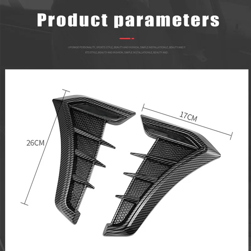 2pcs Carbon Black Car Side Leafboard Flank Fender Stickers For Maserati Quattroporte Spyder Levante Coupe GranTurismo Accessory