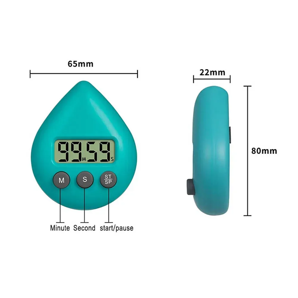 New DIGITAL KITCHEN TIMER Three Color Splash Proof Energy Saver Digital Timer For Shower Study Cook Alarm And Suction Cup