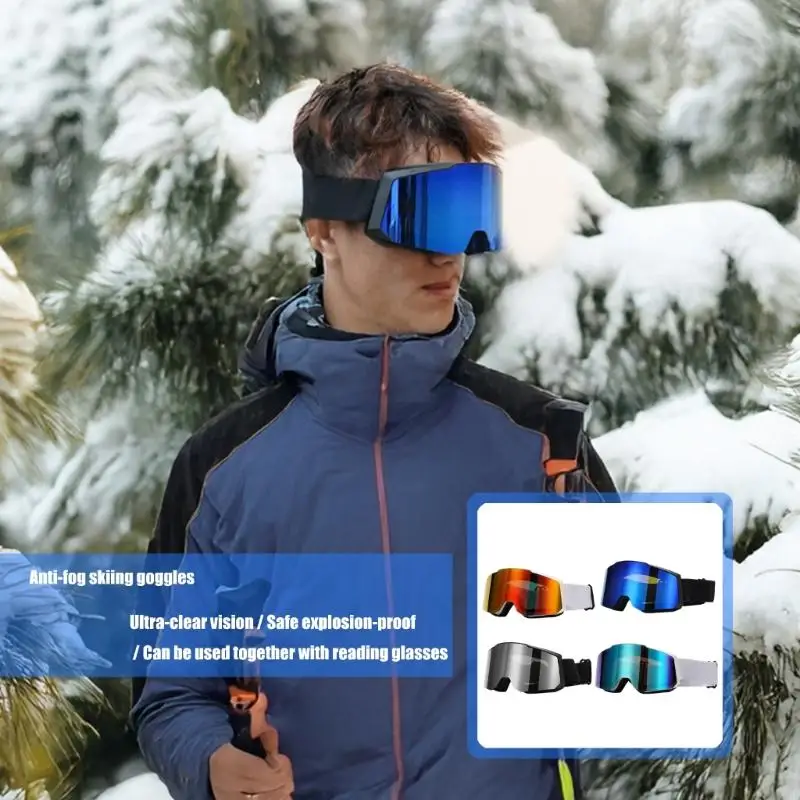 نظارات تزلج للجنسين مع عدسات PC مقاومة للصدمات بزوايا واسعة 24BD