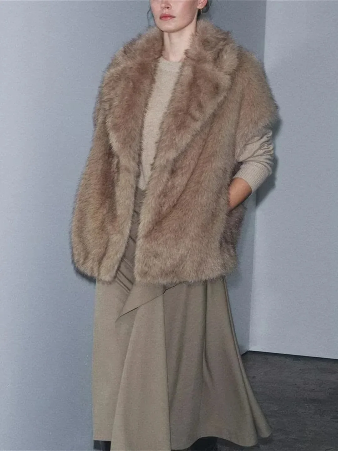 Ele hiver nouveauté femmes Faionable effet fourrure artificielle gilet édition limitée 2025 hiver Stand Fit Long Sve