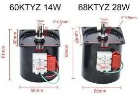 60KTYZ AC Motor Low Speed 20 RPM 14W 220V 50HZ/60HZ AC Synchronous Motor CW/CCW