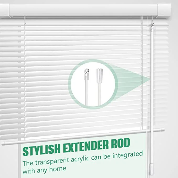11.8 Inches 6 Pieces Clear Rod With Hook and Grip, Acrylic Drapery Pull Rod Window tilt with Hook Replacement Wand Parts