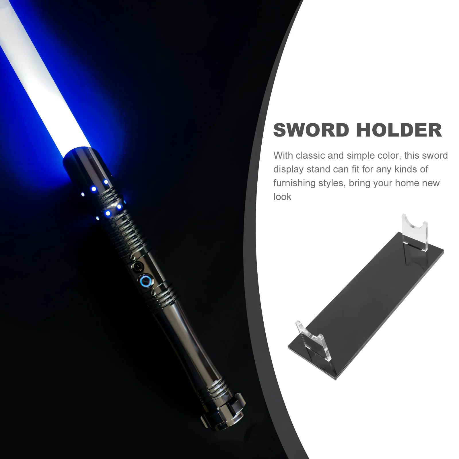 

Acrylic Desktop Sword Stand Tabletop Display Holder for Collection Scratch Resistant Stable Base Modern Decorative