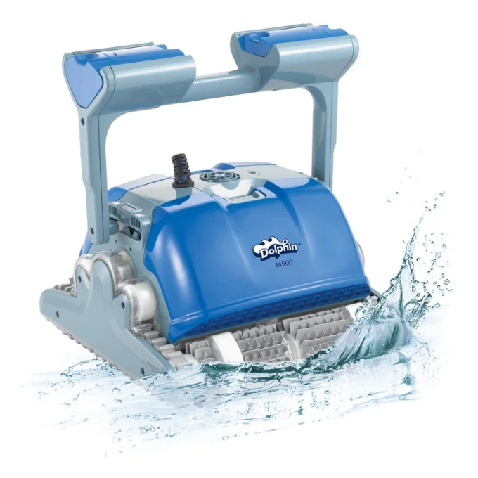 M500 Robotic Pool Vacuum Cleaner With Remote Control and Caddy- Wall Climbing Capability