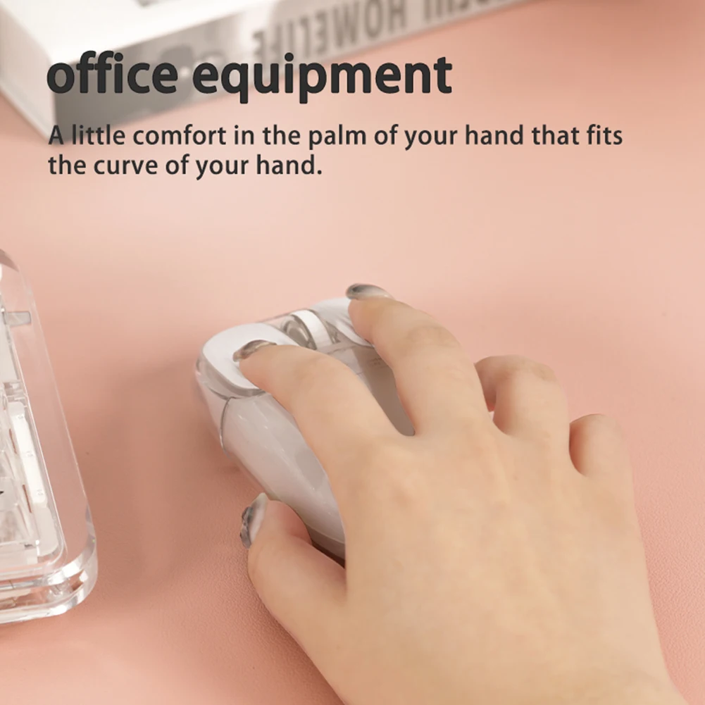 I069 Wireless Mouse Transparent Shell Bluetooth Mouse with 2.4GHz 5 Keys 1600DPI Professional Gaming Mouse for Desktop Laptop PC