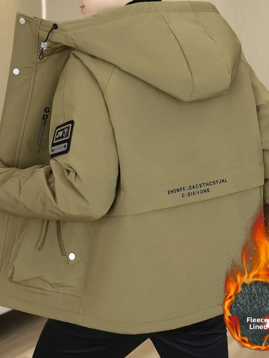 

Мужская повседневная куртка на флисовой подкладке, свободного кроя, в рабочем стиле, средней длины, зимнее пальто с карманами, длинными рукавами, двубортное на пуговицах