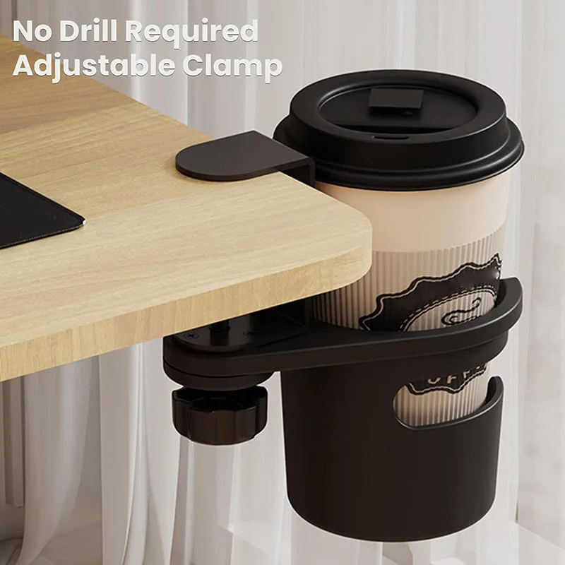 Cup Holder Desk Cup Holder, Desk Cup Holder Rotating Clip On Bottle Organizer Storage Rack
