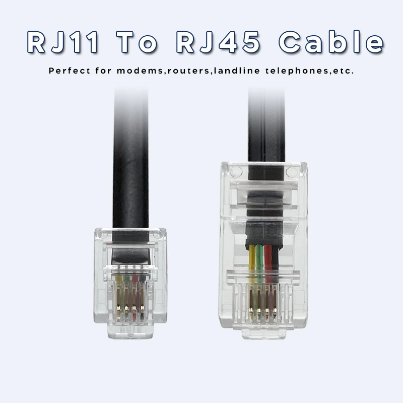 Cavo Telefonico Waytex RJ11 Maschio-maschio, 2 Metri, Colore Nero
