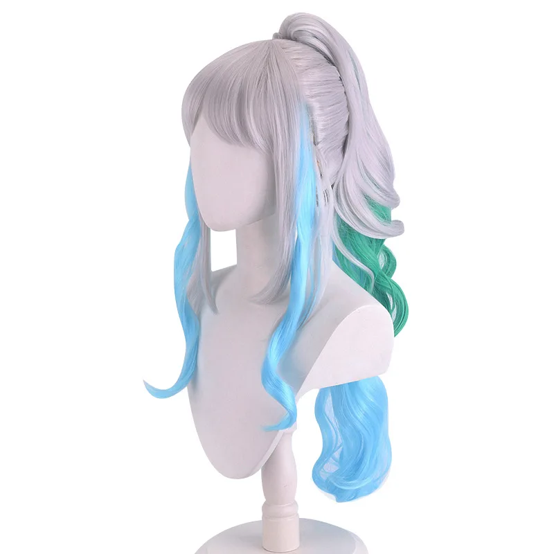 Anime Yamato Cosplay Wig Adult Women Long Curly Ponytail Hair Heat Resistant Synthetic Wigs Halloween Accessories Props