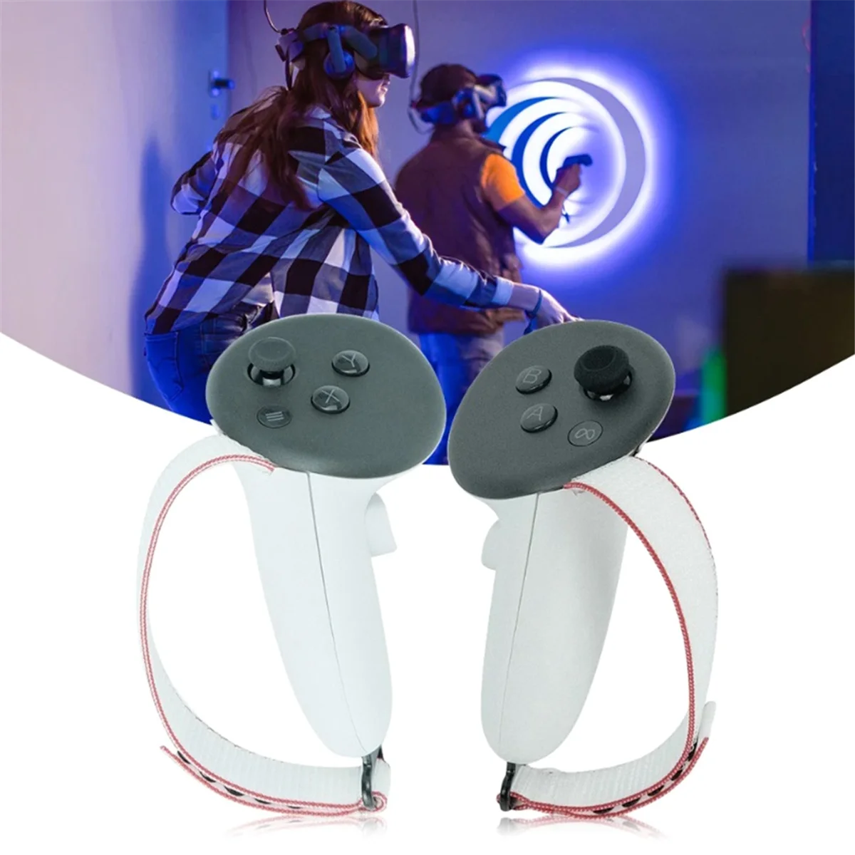 موثوقة لـ Meta Quest3 حزام اليد المضاد للسقوط ومضاد للانزلاق حلقة معدنية مشبك عصا التحكم غطاء حزام اليد استبدال الملحقات