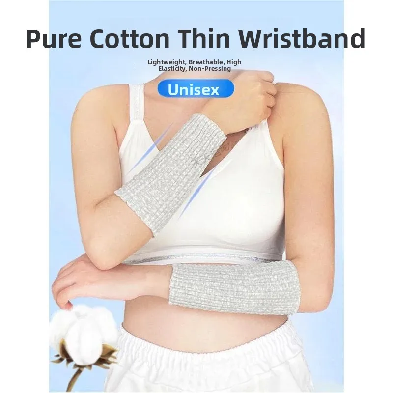 Pure Cotton Arm Protector Wrist Support Thin Model Air Conditioned Room Men's Style Warmth Cold Protection Elbow Guard Sleeve...