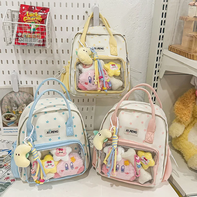 Transparent Ita Bag Dual Use Backpack Three Colors Star Print Cute Mini Backpack For Plush Dolls Portable Girls Travel Handbag