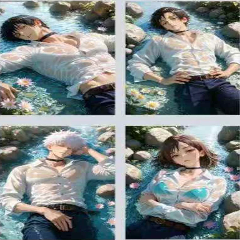 주술회전 아크릴 컬렉션 카드 10x15cm 한정판 애니메이션 수집용 희귀 캐릭터 세트 디스플레이 가챠 스타일