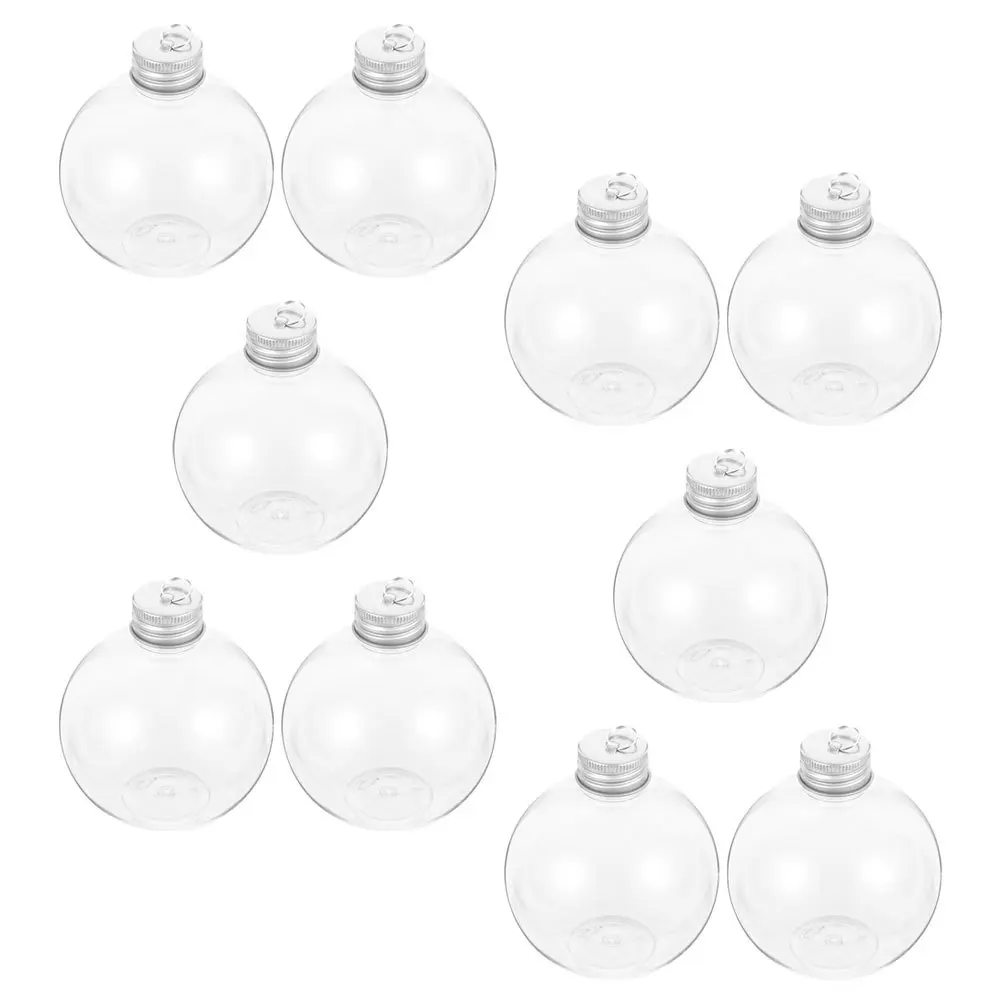 

10Pcs Bulb Shape Plastic Juice Bottles Leakproof Portable Drink Containers Caps Seal for Milk Yogurt Water Storage
