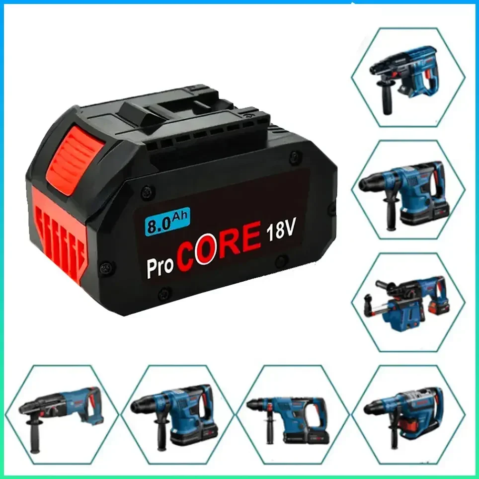 For Bosch 18V 8.0AH 6.0AH 10.0AH Professional Cordless Tool BAT609 BAT618 GBA18V80 21700 Battery ProCORE Replacement Battery