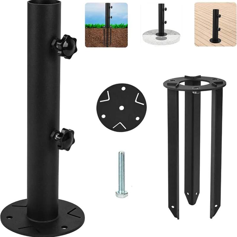 Mech parasol base bracket, fixed with floor nails, multi-functional metal umbrella base