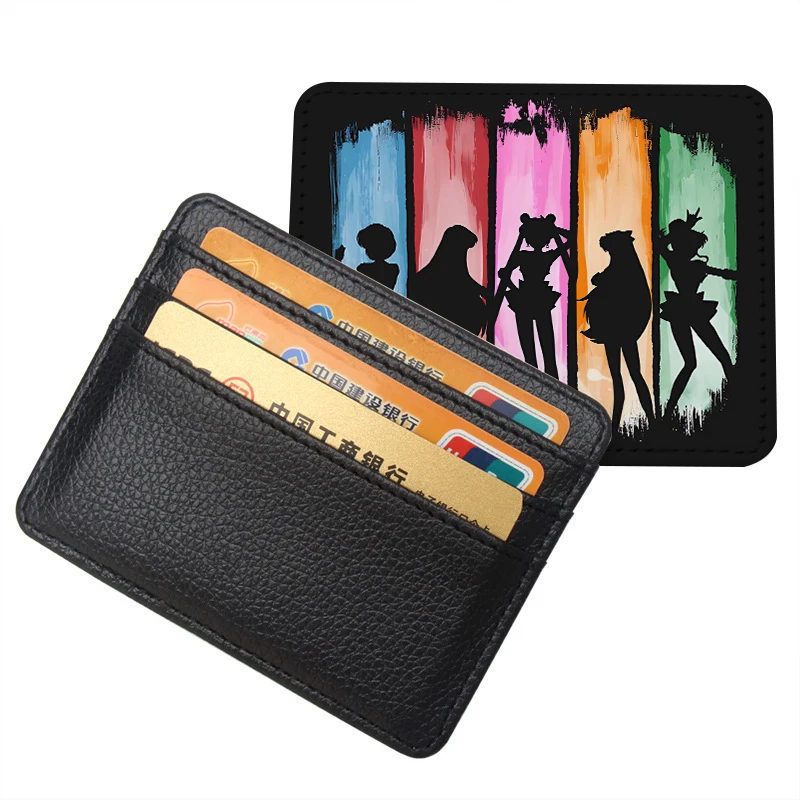 

Sailor Mooned Purses Ultra Thin Mini Business Bank Credit Card Holder Wallet Women Small Coin Cards Cover Pouch Case Bag Gift