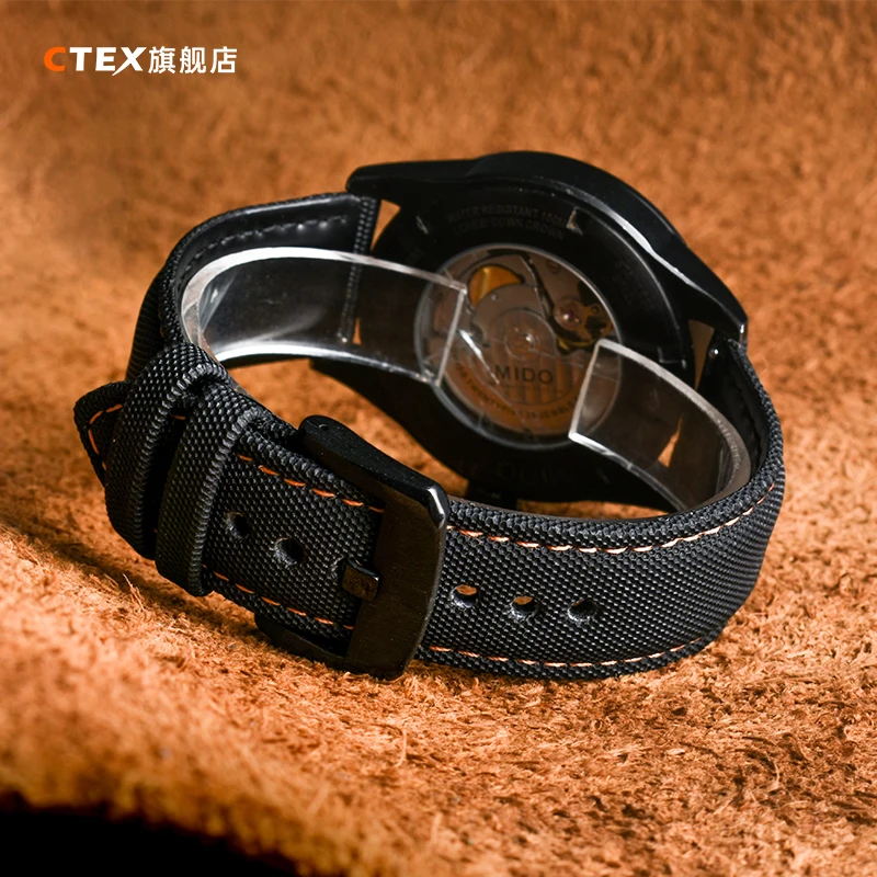 20 21 м 22 мм быстросъемный ремешок для MIDO M005 M021 seiko omega волокно нейлоновый ремешок для часов черный оранжевый ремешок для часов из воловьей кожи мужские аксессуары