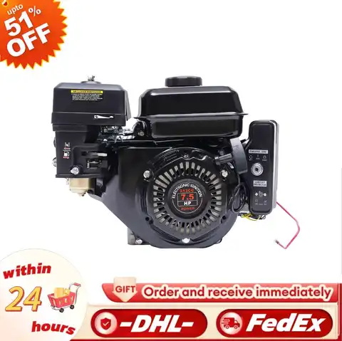 4-Takt 212 cc 7,5 PS Gasmotor mit elektrischem Start, Upgrade-Version für Go-Kart-Druckreiniger, Holzspalter