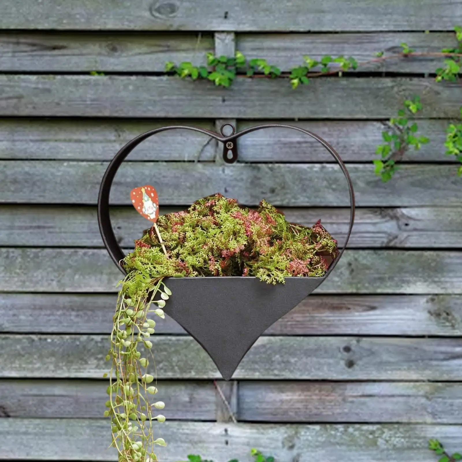 

Metal Hanging Planter Flower Pot Heart Shape Hanging Planter Indoor Outdoor for Living Room Wall Office Decoration Women Mom