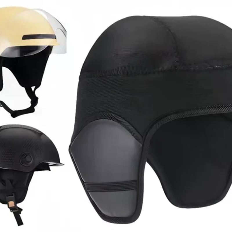 Electric Vehicle Helmet Winter Lining Thickened Head Cover Windproof And Warm Fleece-lined Helmet Pad