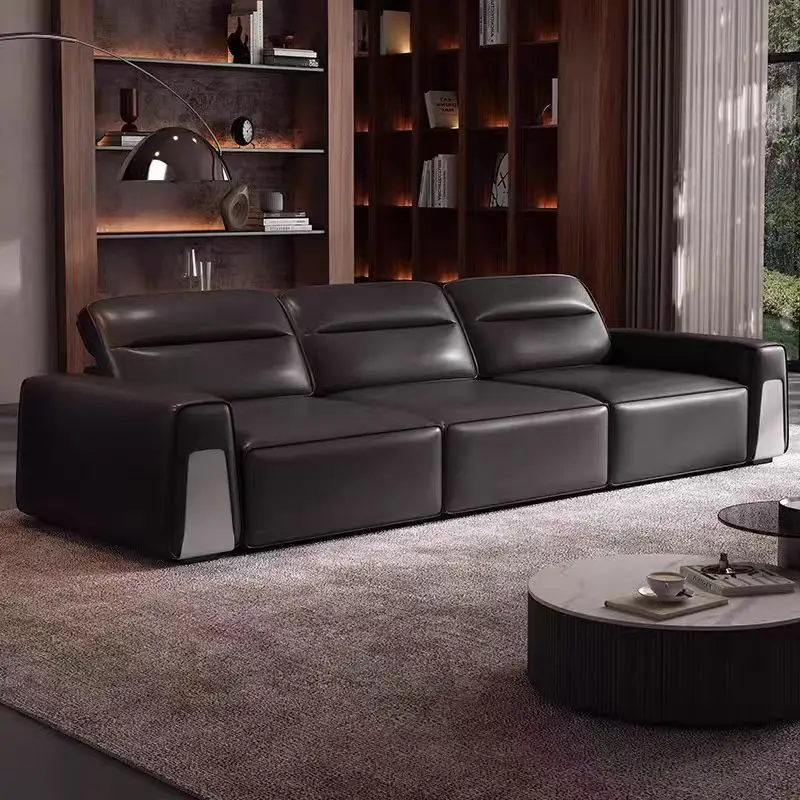 ！@2025 Latest Hot Selling Genuine Leather Recliner Seats Electric Motors Power Living Room Leather Modern Pull-up Couch Sofa