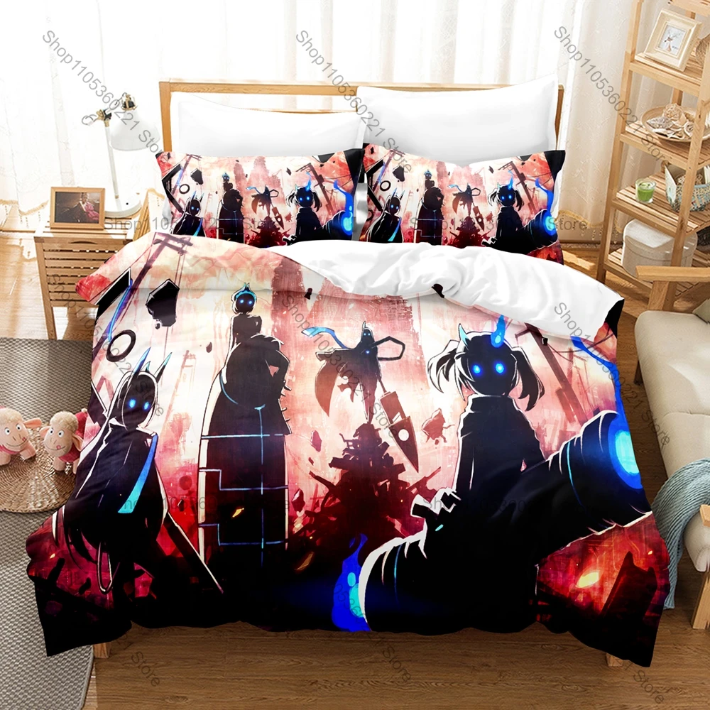 Cool Mary Skelter Finale Duvet Cover + 2 Pillowcases Little Red Riding Hood Anime Art 3Pcs Zipper Quilt Cover For Game Bedroom