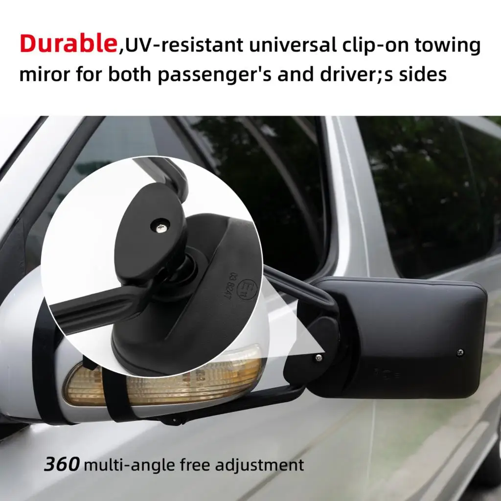 2X Universal Towing Mirror Tow Mirror Caravan Trailer Car Rear View Mirror Blind Spot Convex Wide Angel Safe Hauling Extension - view 3
