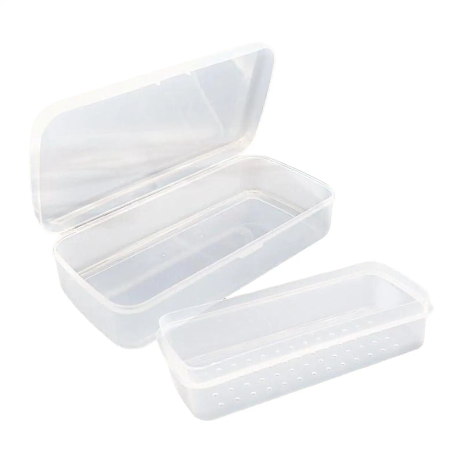 Nail Art Tool Sterilizing Tray Clear Dustproof Organizer Storage Case Disinfection Box for Manicure Tool Tweezers Salon