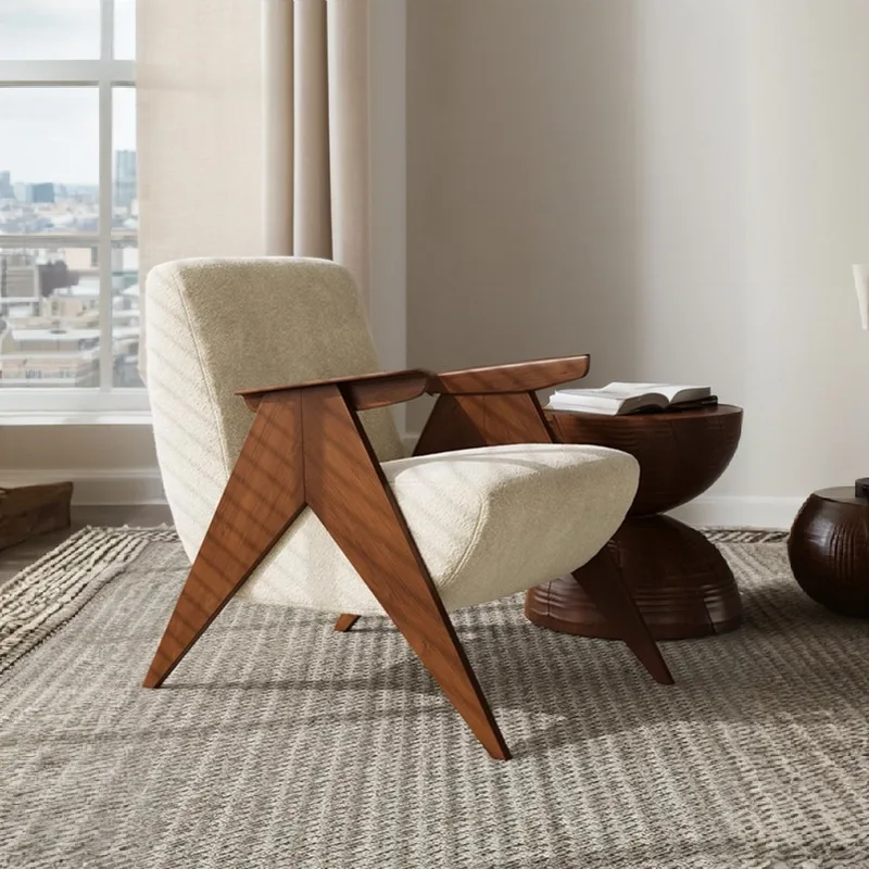 

Medieval wabi style designer sofa Spanish retro lazy chair living room bedroom balcony hotel leisure