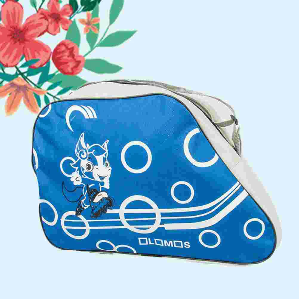 Fashionable Printed Portable Skating Shoes Storage Bag Adjustable Shoulder Strap Storage Organizer Roller Skate Storage Bag (Sky