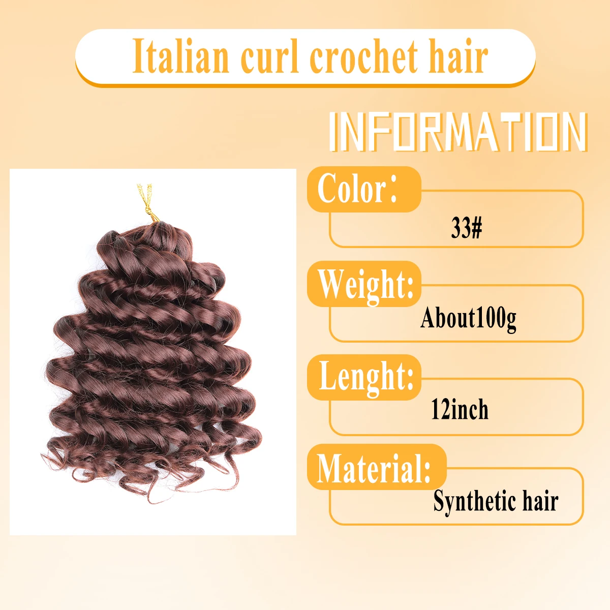 12inch Synthetic Italian Curls Braids Hair Crochet Loose Curls Hair Extensions Boho Braids Deep Wave Twist Curly Hair