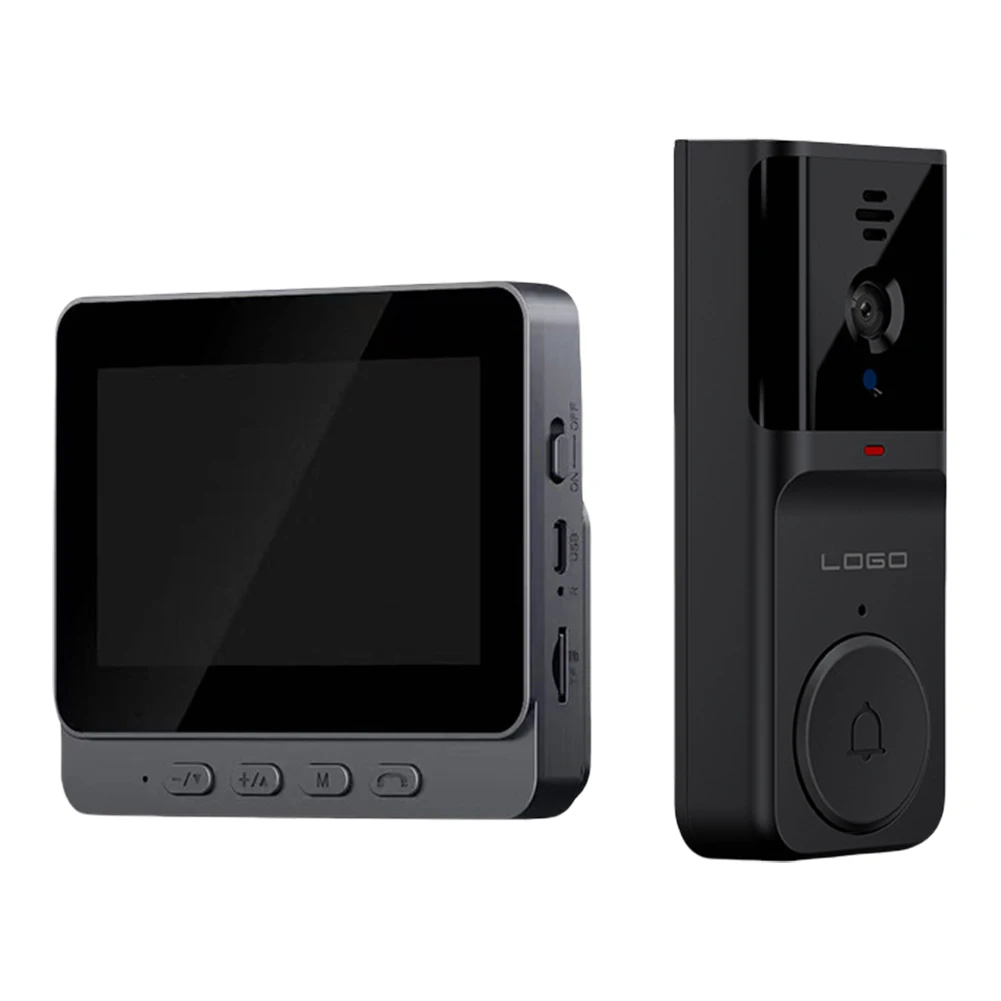 Campanello video wireless Wi-Fi 2.4G Audio bidirezionale Videocitofono intelligente Campanello Visione notturna a infrarossi per appartamento familiare