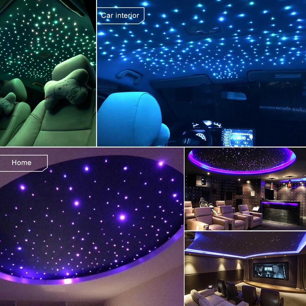 New 16W Twinkle RGBW Fiber Optic Star Ceiling Lights Kit Smart APP Sound Control LED Engine for Car Starry Sky Fiber Optic Light