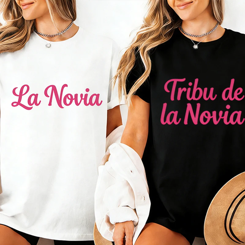 Tribu De La Novia Spanish Girl Wedding Party T-Shirts Team Bride Tribe Tops for Single Farewell Bachelorette Party Bridal Shower